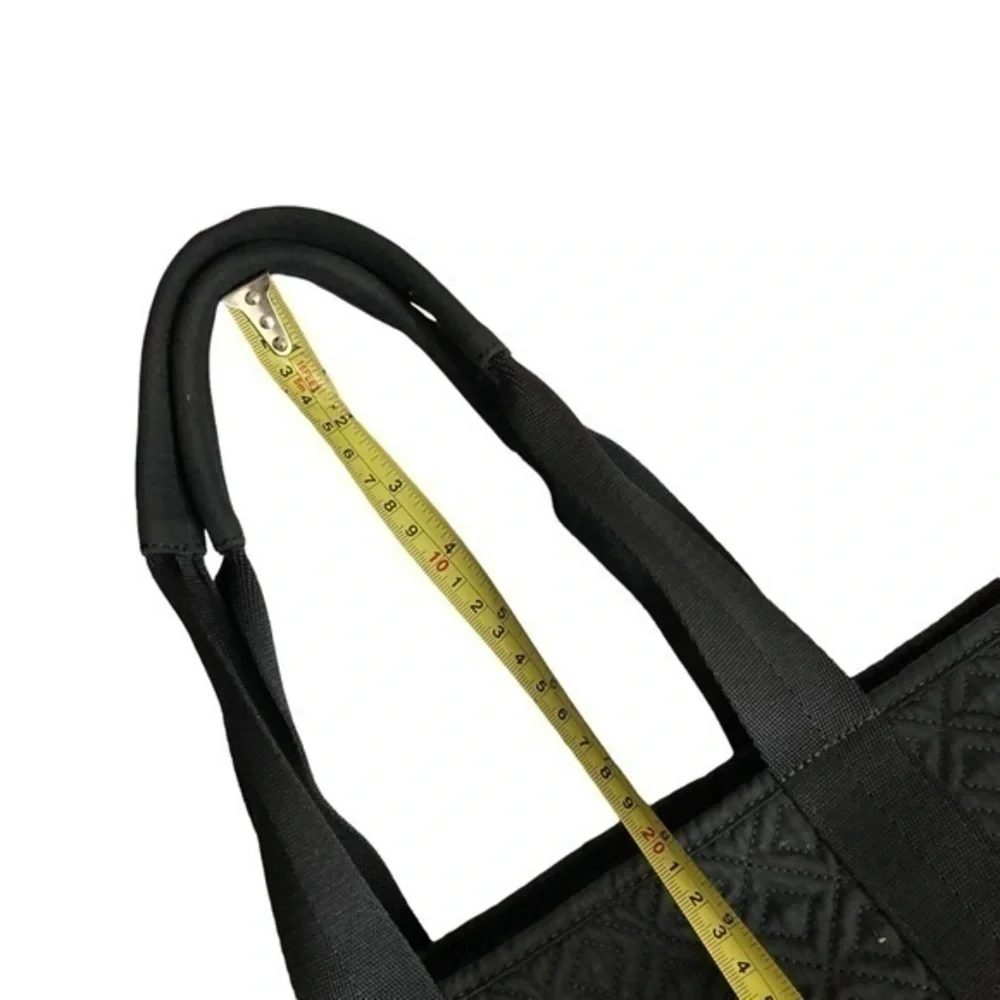 Tory Burch quilted black nylon tote bag